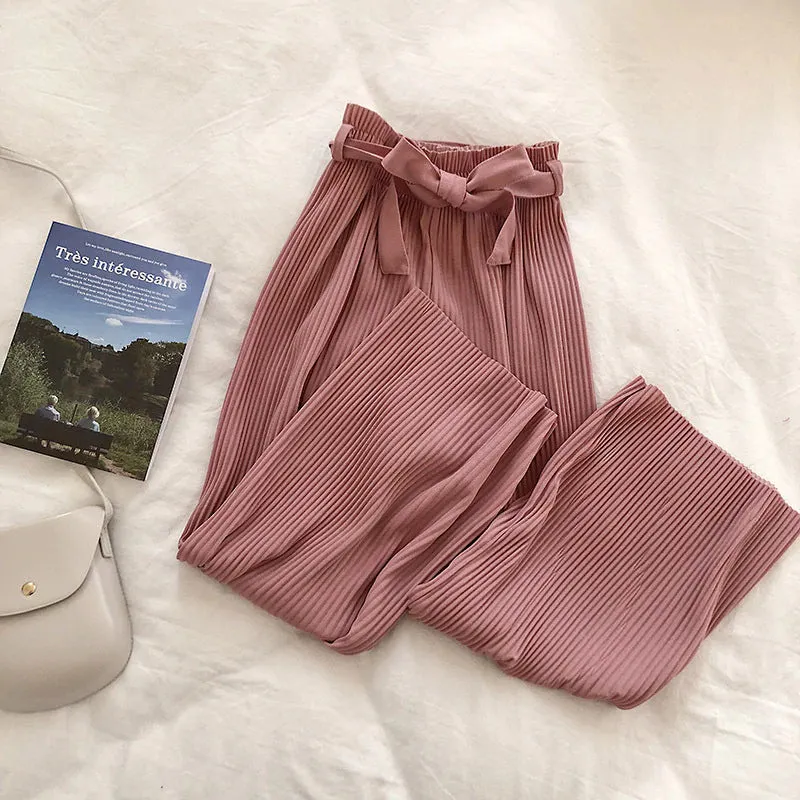 Women's Summer Casual Ankle Length High Waist Pants