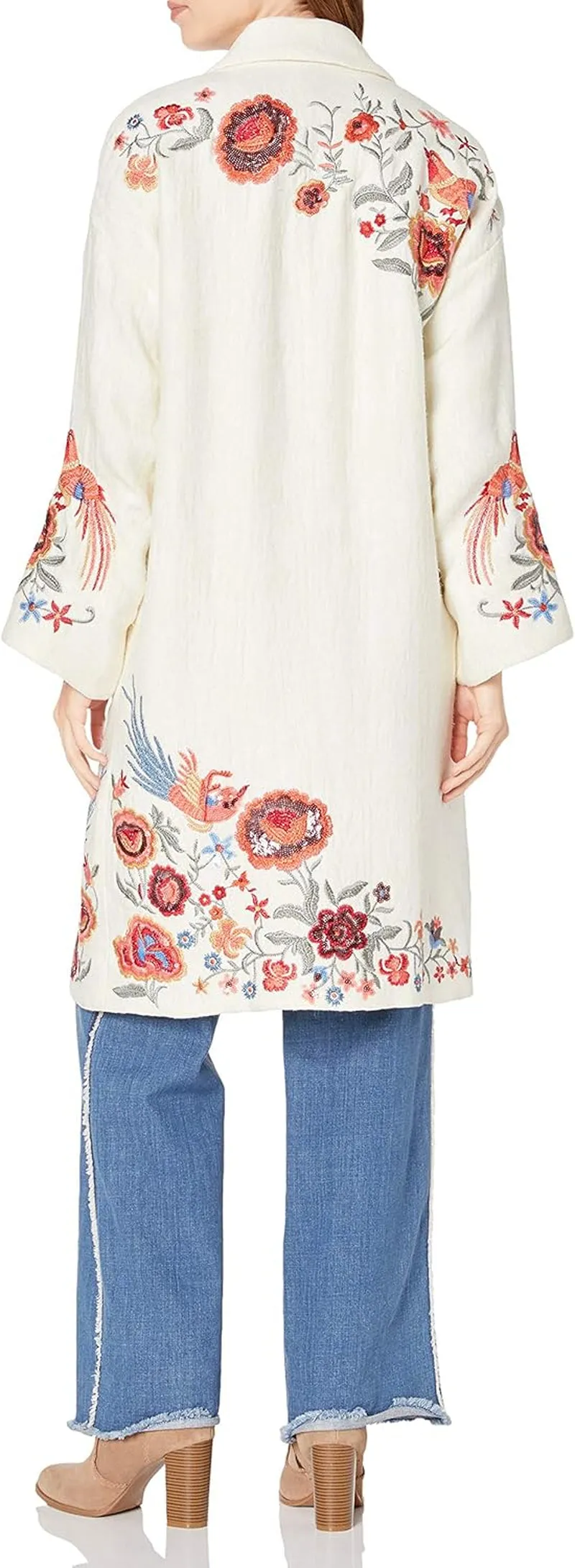 Women'S Wool Blend Jacket with Embroidery Detail