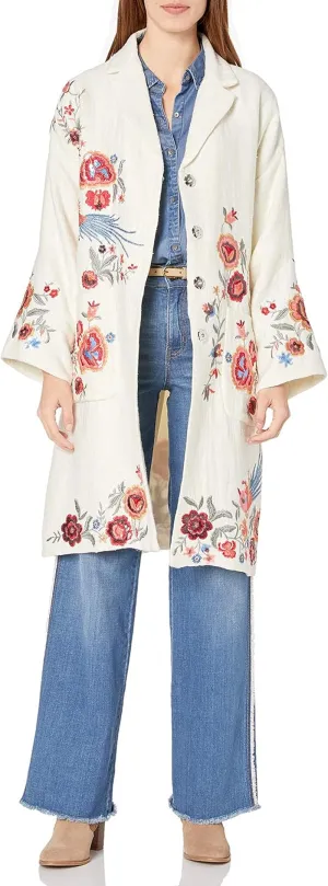 Women'S Wool Blend Jacket with Embroidery Detail