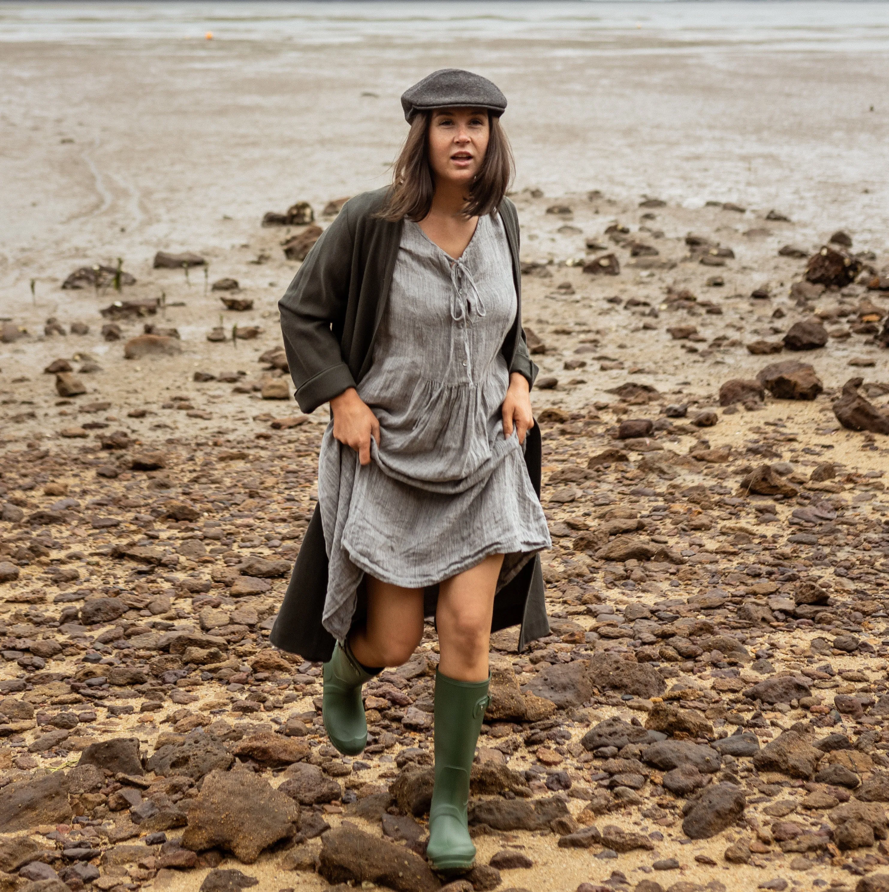 Wool Duster Coat - forest