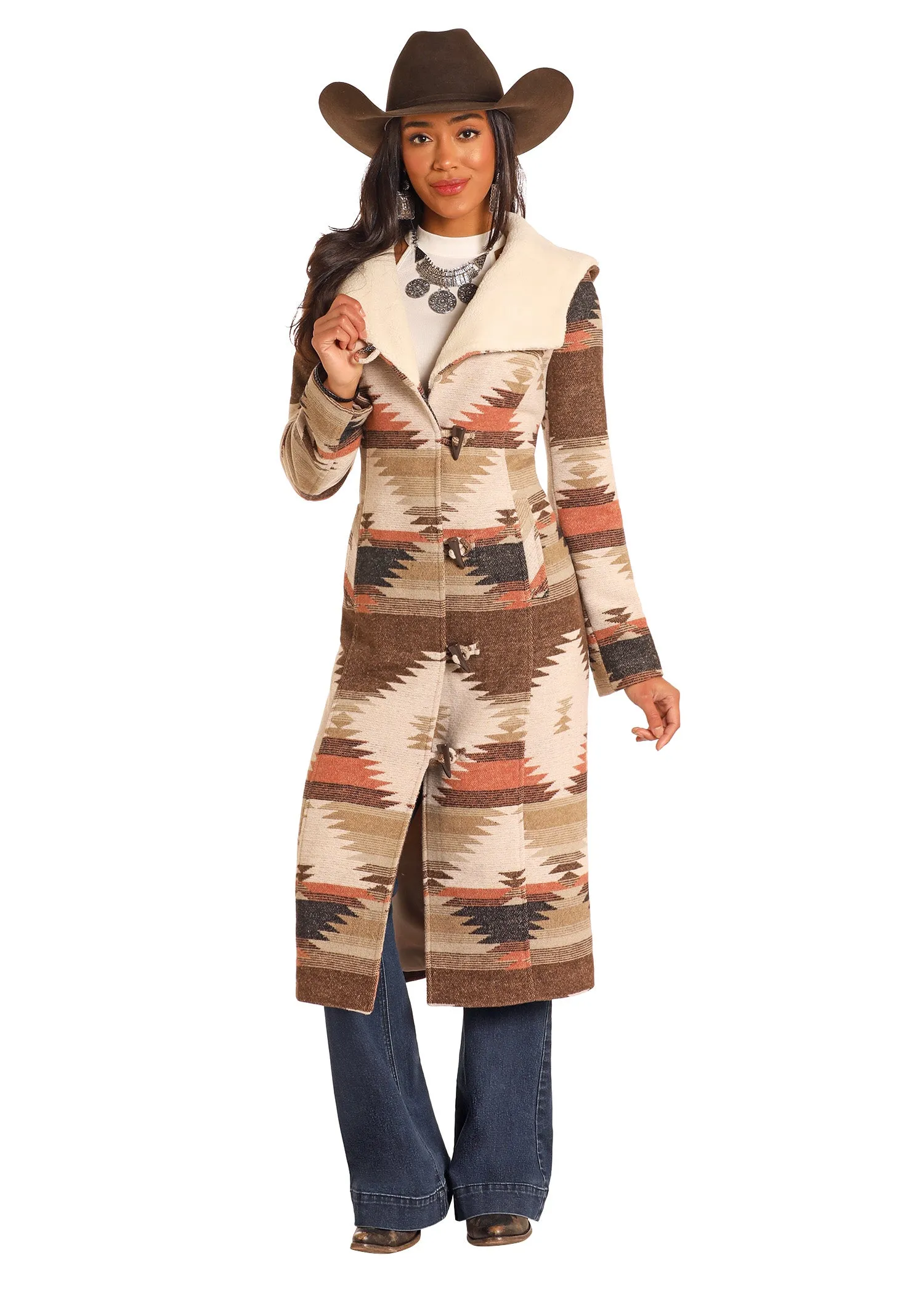 Wool Long Coat - Aztec Brown