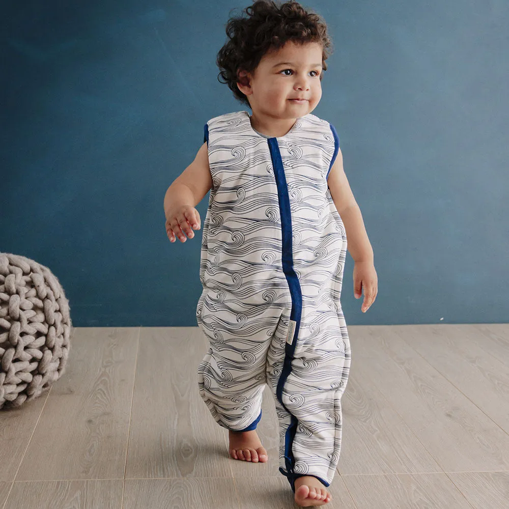 Woolbabe - Wool Winter Sleep Suit - Midnight Waves
