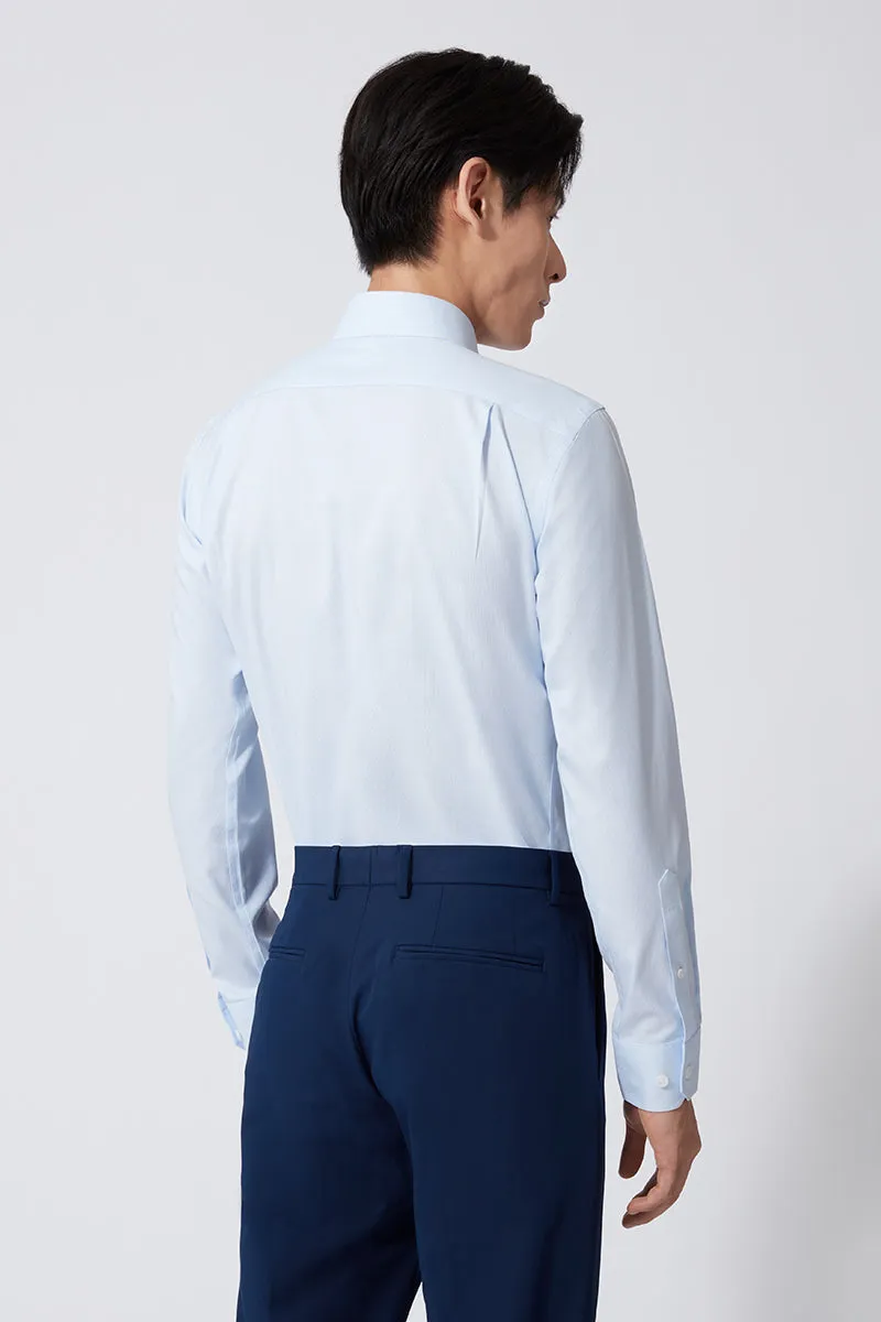 Wrinkle-Free Pinpoint Oxford Dress Shirt | Light Blue Stripes 1581NZ